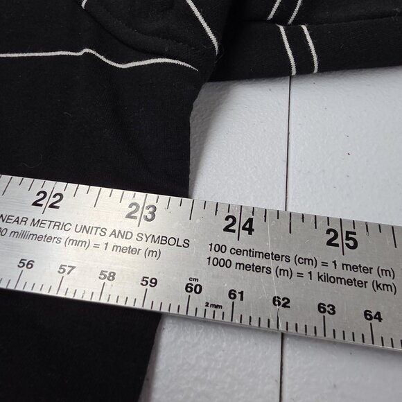 Maurices Shirt Womens 1 Black White Stripe Criss Cross Back 3/4 Sleeve Tunic - Picture 9 of 10